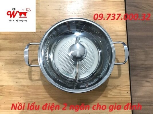 nồi lẩu điện 2 ngăn gia đình xịn