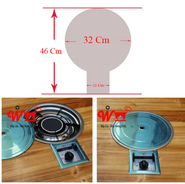 Bếp lẩu nướng gas BBQ âm bàn, giá rẻ, chất lượng tốt, bền, đẹp dùng Ga - Ảnh 13