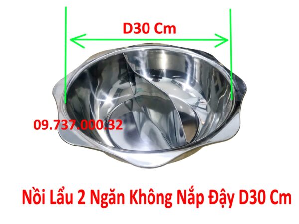 Nồi lẩu inox vuông, tròn loại 1, 2, 3 ,4 Ngăn dùng bếp từ, gas, cồn, than - Ảnh 22