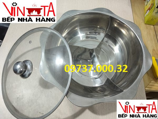 Nồi lẩu 3 ngăn inox