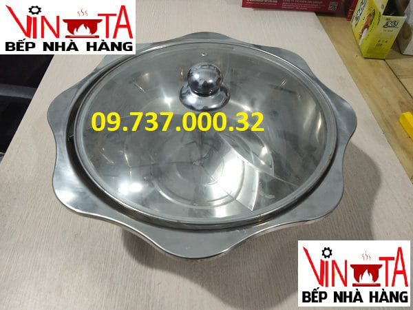 Nồi lẩu đáy tròn 3 ngăn