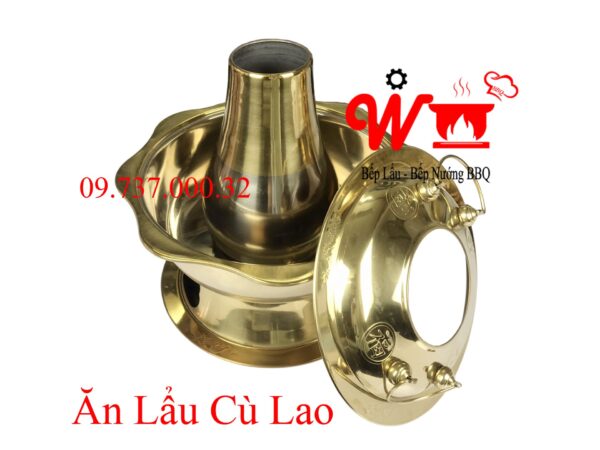 Lẩu cù lao inox 304 màu vàng hình cánh hoa, nồi lẩu cá dân ích, nồi lẩu bằng than - Ảnh 2
