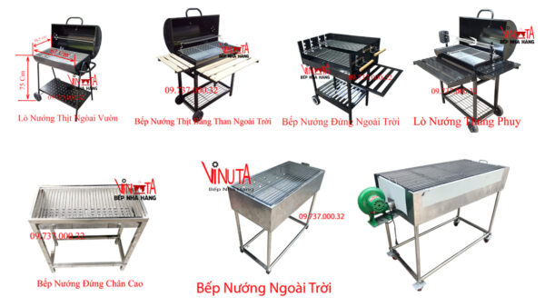 Bếp nướng chân cao, lò nướng than hoa sân vườn, bếp nướng đứng ngoài Trời - Ảnh 16