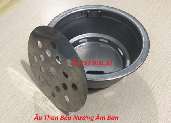 Âu than bếp nướng âm bàn, bát đựng than bếp nướng hút dương, hút âm