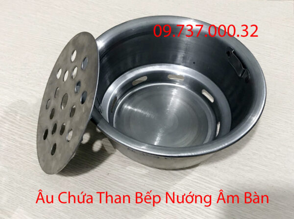 chậu để than | xô than bếp nướng bbq tại bàn, âu chứa than giá rẻ, bền, đẹp - Ảnh 2