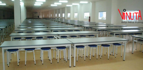 bàn ăn inox dùng cho nhà hàng, quán ăn, nhà ăn công nhân - Ảnh 2