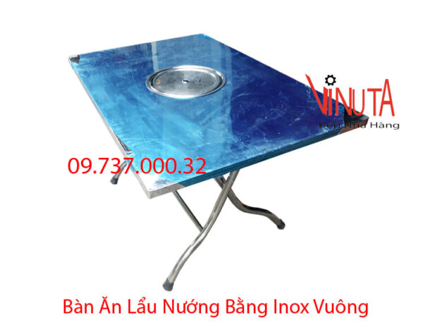 bàn inox ăn lẩu nướng | bàn ăn inox ăn lẩu nướng ngoài trời giá rẻ, uy tín, chất lượng, - Ảnh 3