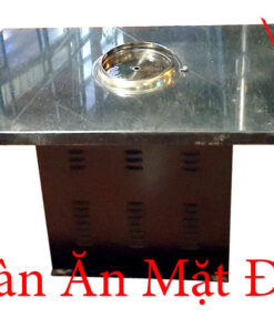 bàn bếp lẩu nướng mặt đá 4, 6 người | Bộ bàn ăn lẩu nướng mặt bàn đá nhà hàng