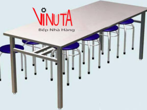 bàn ăn inox dùng cho nhà hàng, quán ăn, nhà ăn công nhân