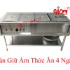 Tủ giữ nóng thức ăn inox, Bàn hâm nóng giữ nhiệt thức ăn 3,4,5.6... ngăn