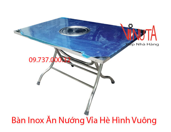 bàn inox ăn lẩu nướng | bàn ăn inox ăn lẩu nướng ngoài trời giá rẻ, uy tín, chất lượng, - Ảnh 6