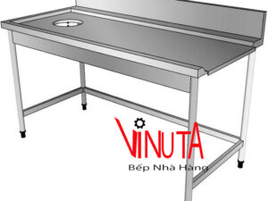 mua bàn sơ chế có lỗ nhỏ dùng trong nhà hàng, quán ăn, bếp công nghiệp