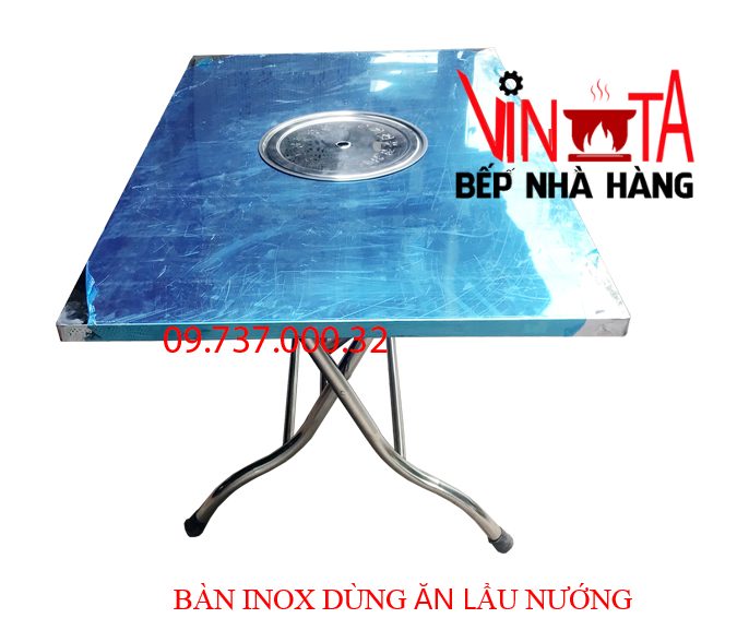 bàn inox dùng ăn lẩu nướng