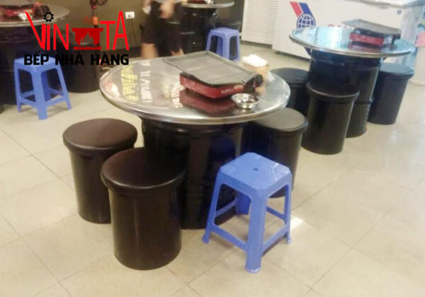 Bàn thùng phi, bộ bàn ghế làm bằng thùng phuy giá rẻ, chất lượng - Ảnh 5