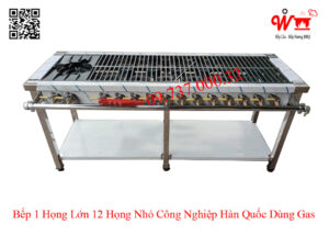 Bếp 1 họng lớn 12 họng nhỏ công nghiệp Hàn Quốc dùng gas, Bếp Xào, Khè Ga