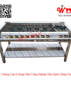 Bếp 1 họng lớn 8 họng nhỏ công nghiệp Hàn Quốc dùng Gas, bếp xào, bếp khè