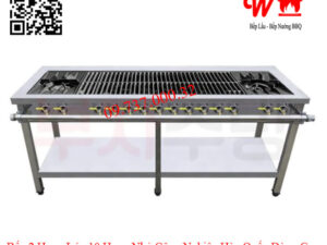 Bếp 2 họng lớn 10 họng nhỏ công nghiệp Hàn Quốc dùng Gas, Bếp Khè, Bếp Xào