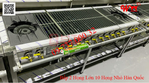 Bếp 2 họng lớn 10 họng nhỏ công nghiệp Hàn Quốc dùng Gas, Bếp Khè, Bếp Xào - Ảnh 4
