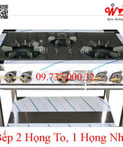 Bếp Gas công nghiệp Hàn Quốc, bếp xào 2 họng lớn 1 họng nhỏ