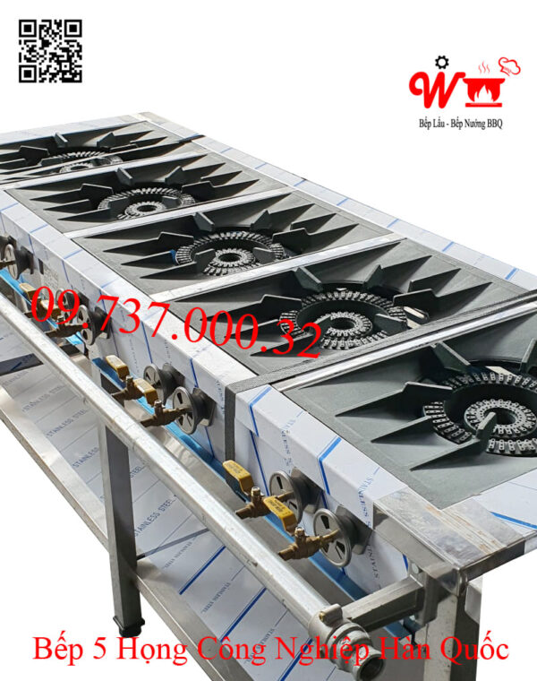 Bếp 5 họng Hàn Quốc công nghiệp dùng gas, bếp xào, bếp khè - Ảnh 2