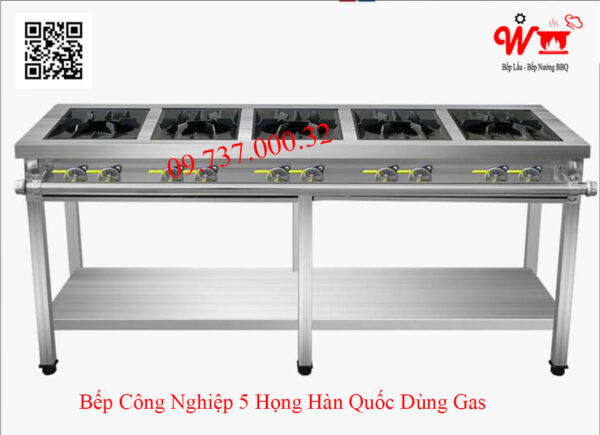 Bếp 5 họng Hàn Quốc công nghiệp dùng gas, bếp xào, bếp khè - Ảnh 4