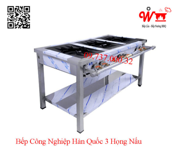 Bếp Gas công nghiệp Hàn Quốc 3 họng nấu, bếp xào Hàn 3 vùng - Ảnh 3