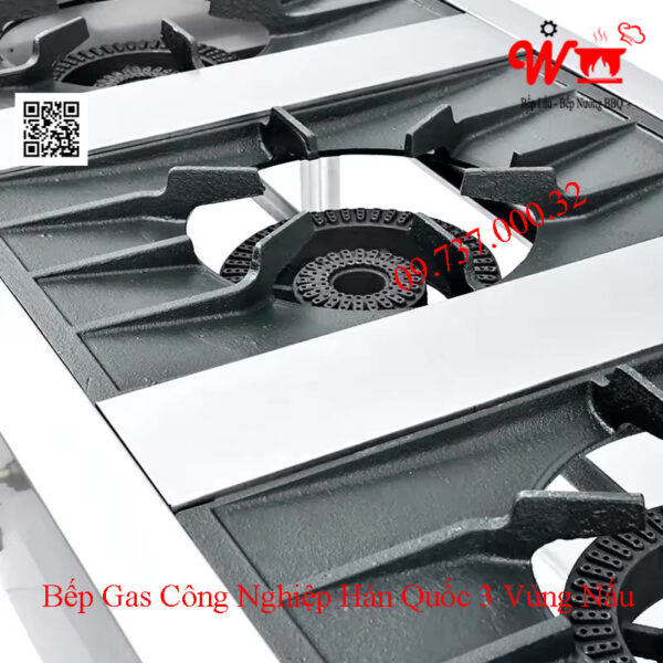 Bếp Gas công nghiệp Hàn Quốc 3 họng nấu, bếp xào Hàn 3 vùng - Ảnh 4