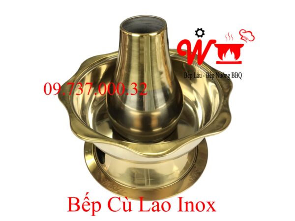 Lẩu cù lao inox 304 màu vàng hình cánh hoa, nồi lẩu cá dân ích, nồi lẩu bằng than - Ảnh 3