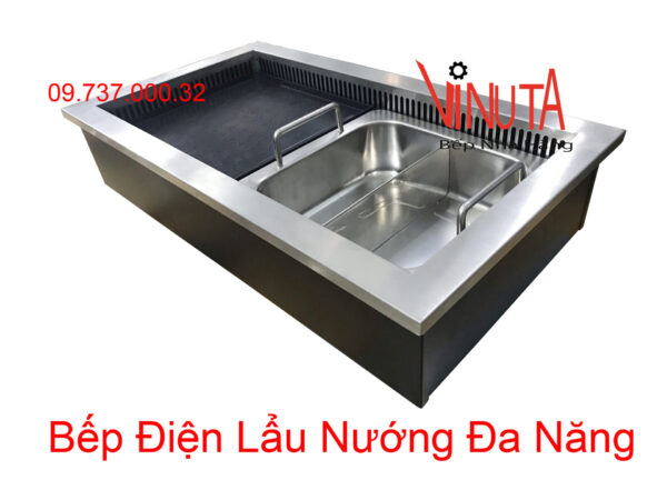 bếp lẩu nướng 2 trong 1 | nồi lẩu nướng điện đa năng 2 trong 1 nhà hàng giá rẻ - Ảnh 2