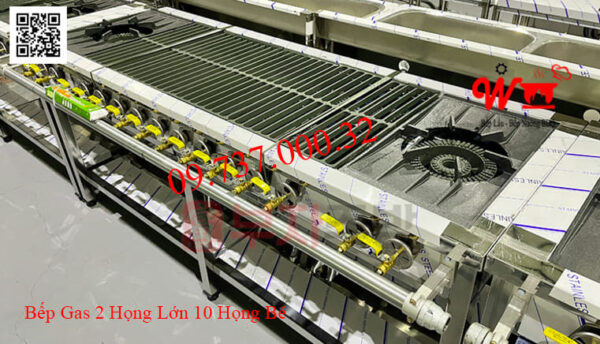 Bếp 2 họng lớn 10 họng nhỏ công nghiệp Hàn Quốc dùng Gas, Bếp Khè, Bếp Xào - Ảnh 6