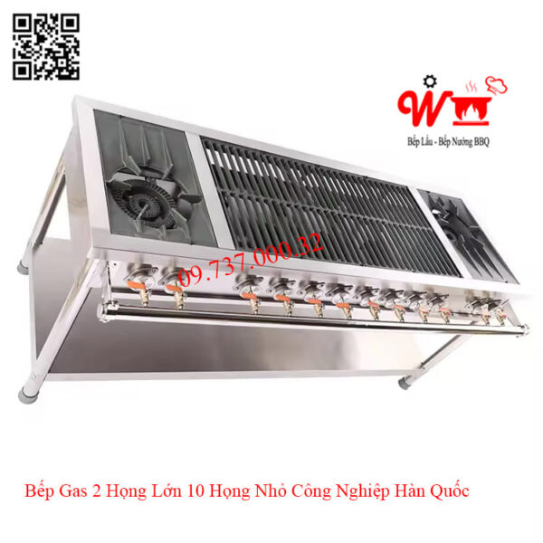 Bếp 2 họng lớn 10 họng nhỏ công nghiệp Hàn Quốc dùng Gas, Bếp Khè, Bếp Xào - Ảnh 7