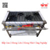 Bếp 2 họng lớn 2 họng nhỏ công nghiệp Hàn Quốc, dùng gas