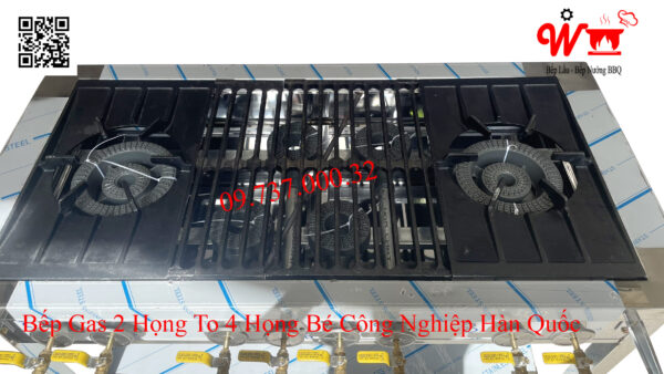 Bếp 2 họng lớn 4 họng nhỏ công nghiệp Hàn Quốc, bếp xào, Khè dùng Gas - Ảnh 4