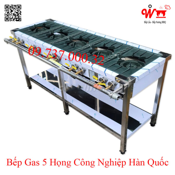 Bếp 5 họng Hàn Quốc công nghiệp dùng gas, bếp xào, bếp khè - Ảnh 6