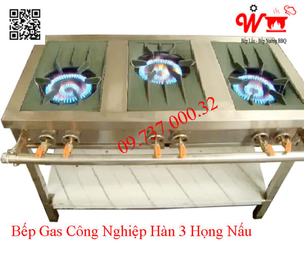 Bếp Gas công nghiệp Hàn Quốc 3 họng nấu, bếp xào Hàn 3 vùng - Ảnh 5