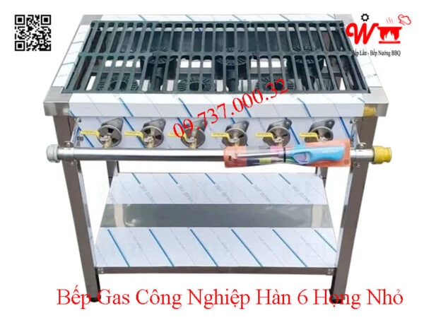 Bếp Gas 6 Họng, Bếp Hàn Quốc Công Nghiệp dùng Gas 6 Họng Nhỏ - Ảnh 5