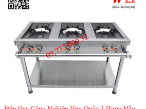 Bếp Gas công nghiệp Hàn Quốc 3 họng nấu, bếp xào Hàn 3 vùng