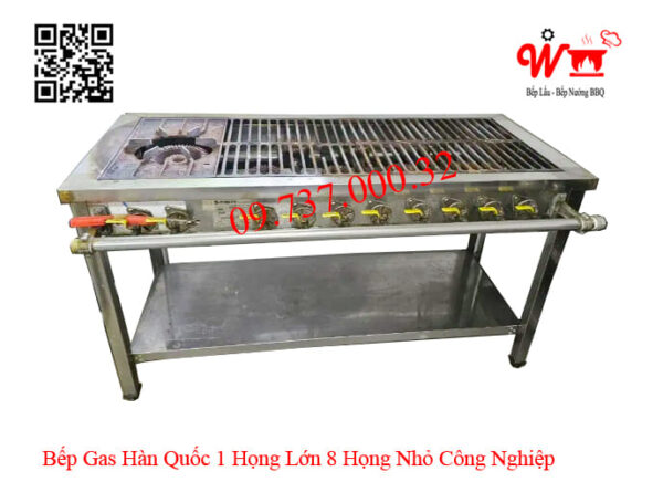 Bếp 1 họng lớn 8 họng nhỏ công nghiệp Hàn Quốc dùng Gas, bếp xào, bếp khè - Ảnh 5