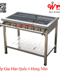 Bếp Gas 6 Họng, Bếp Hàn Quốc Công Nghiệp dùng Gas 6 Họng Nhỏ