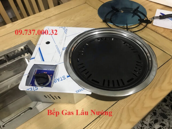 Bếp gas lẩu nướng, bếp lẩu nướng BBQ 2 trong 1 bằng ga mini âm bàn - Ảnh 3