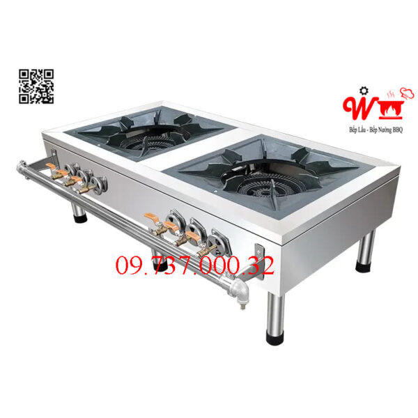 Bếp hầm 2 họng, Bếp khè, khò gas đôi công nghiệp Hàn Quốc 3 vòng lửa - Ảnh 8