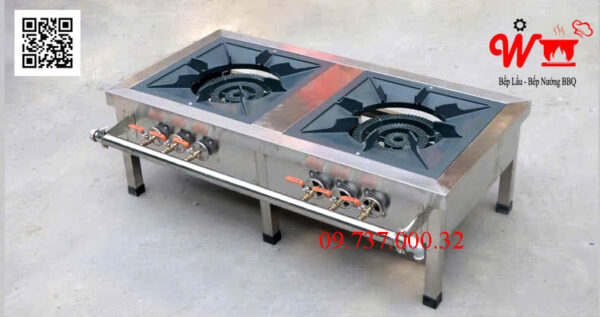 Bếp hầm 2 họng, Bếp khè, khò gas đôi công nghiệp Hàn Quốc 3 vòng lửa - Ảnh 10