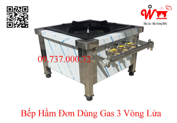 Bếp hầm đơn dùng Gas Hàn Quốc 3 Vòng lửa, bếp khò, khè Ga - Ảnh 4