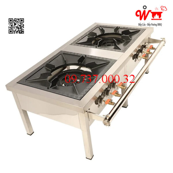 Bếp hầm 2 họng, Bếp khè, khò gas đôi công nghiệp Hàn Quốc 3 vòng lửa - Ảnh 14