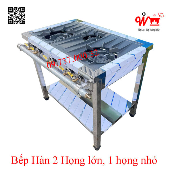 Bếp Gas công nghiệp Hàn Quốc, bếp xào 2 họng lớn 1 họng nhỏ - Ảnh 4