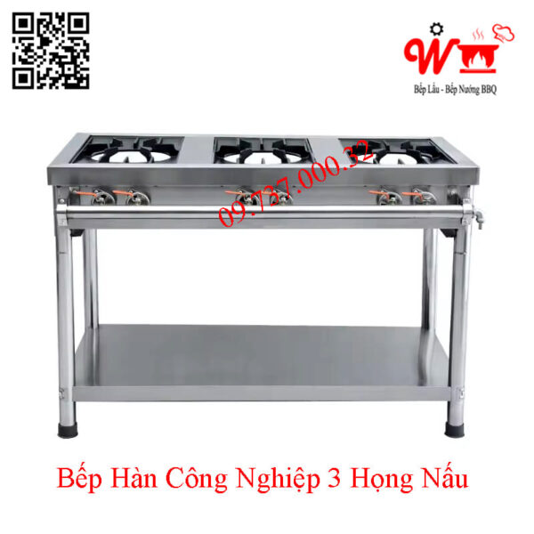Bếp Gas công nghiệp Hàn Quốc 3 họng nấu, bếp xào Hàn 3 vùng - Ảnh 7