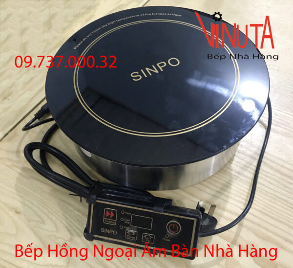 bếp hồng ngoại nhà hàng | Bếp Hồng ngoại Sinpo 2000w đơn tròn âm bàn nhà hàng - Ảnh 2