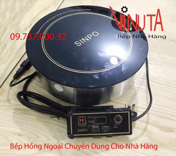 bếp hồng ngoại nhà hàng | Bếp Hồng ngoại Sinpo 2000w đơn tròn âm bàn nhà hàng - Ảnh 3
