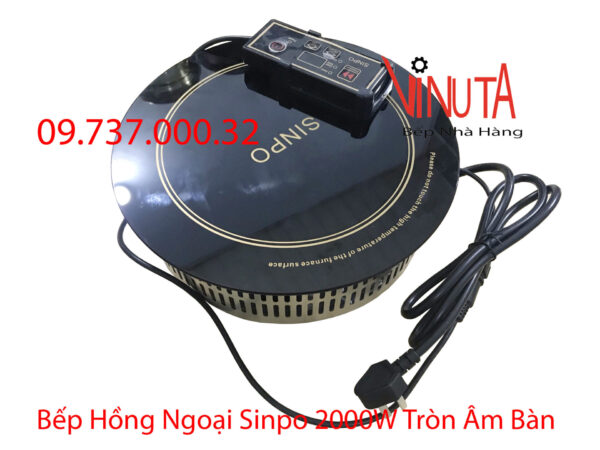 bếp hồng ngoại nhà hàng | Bếp Hồng ngoại Sinpo 2000w đơn tròn âm bàn nhà hàng - Ảnh 9