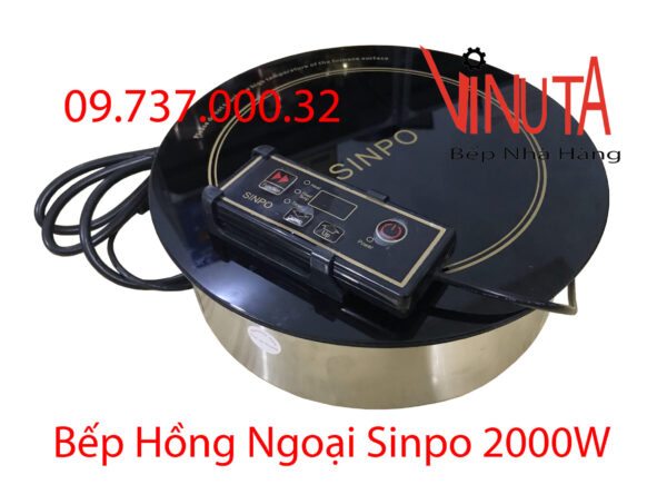 bếp hồng ngoại nhà hàng | Bếp Hồng ngoại Sinpo 2000w đơn tròn âm bàn nhà hàng - Ảnh 8
